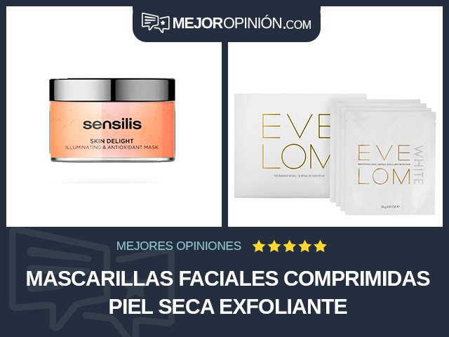 Mascarillas faciales comprimidas Piel seca Exfoliante