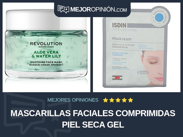 Mascarillas faciales comprimidas Piel seca Gel