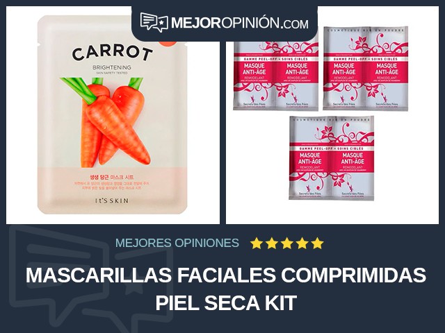 Mascarillas faciales comprimidas Piel seca Kit