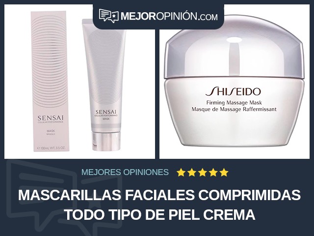 Mascarillas faciales comprimidas Todo tipo de piel Crema