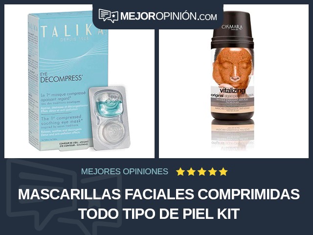 Mascarillas faciales comprimidas Todo tipo de piel Kit