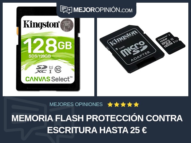 Memoria flash Protección contra escritura Hasta 25 €