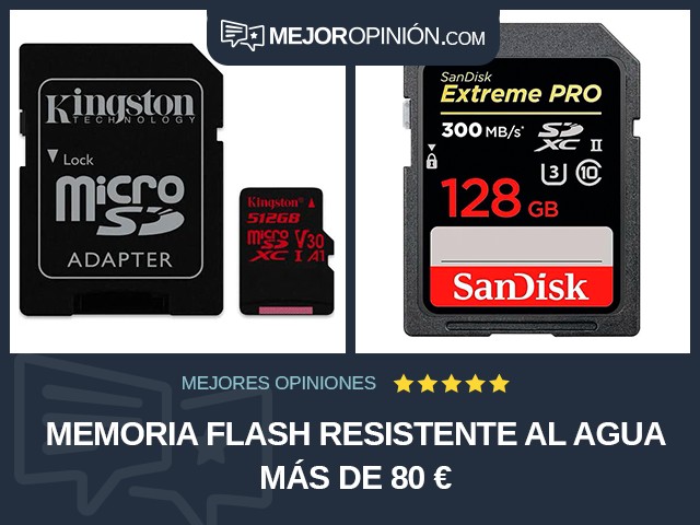 Memoria flash Resistente al agua Más de 80 €