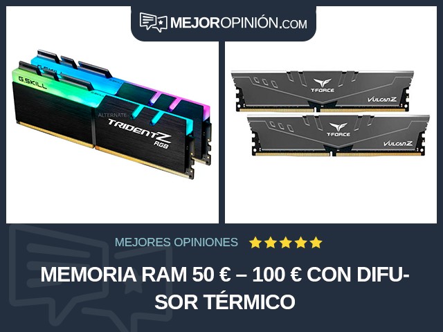 Memoria RAM 50 € – 100 € Con difusor térmico