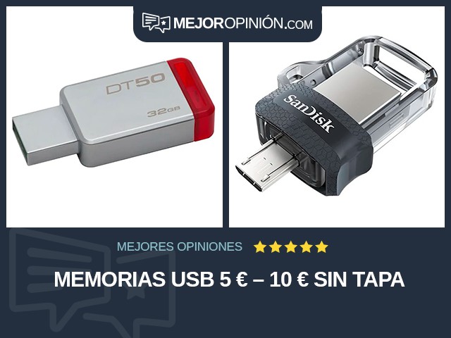 Memorias USB 5 € – 10 € Sin tapa