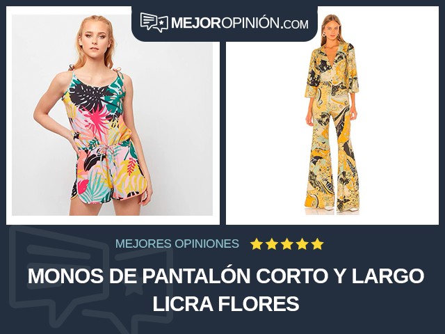 Monos de pantalón corto y largo Licra Flores