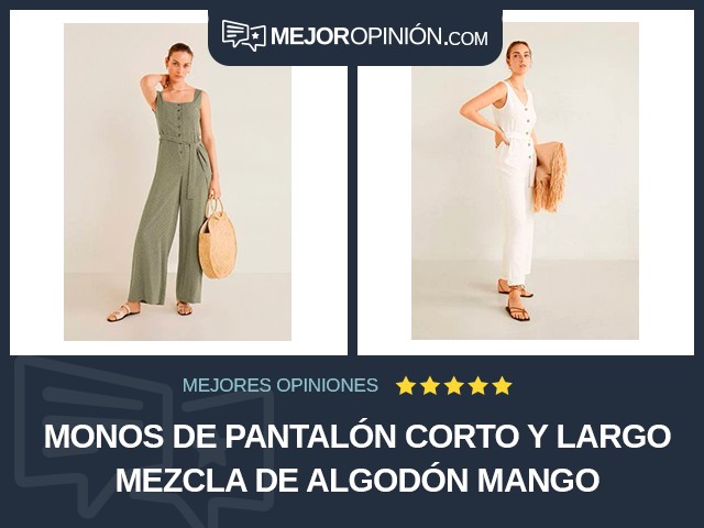 Monos de pantalón corto y largo Mezcla de algodón MANGO