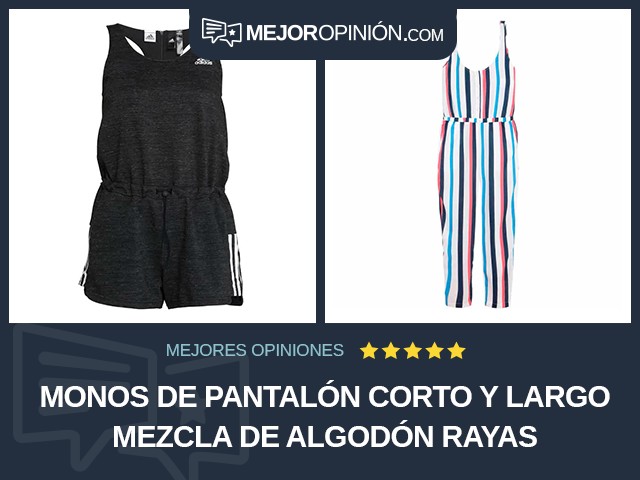 Monos de pantalón corto y largo Mezcla de algodón Rayas