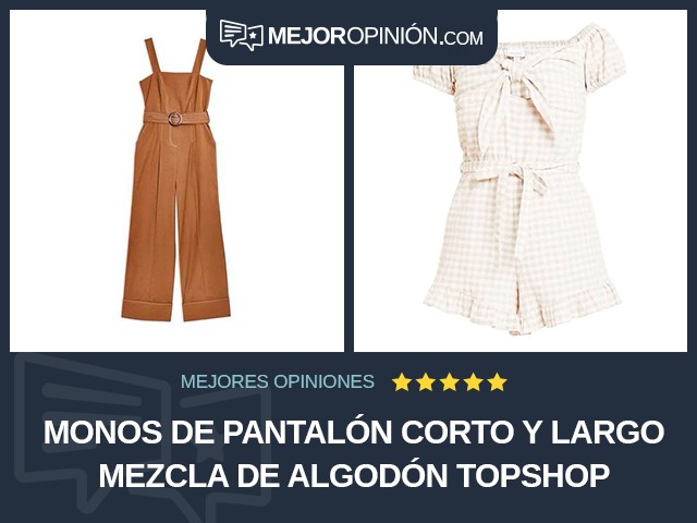 Monos de pantalón corto y largo Mezcla de algodón Topshop