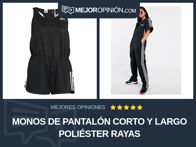 Monos de pantalón corto y largo Poliéster Rayas