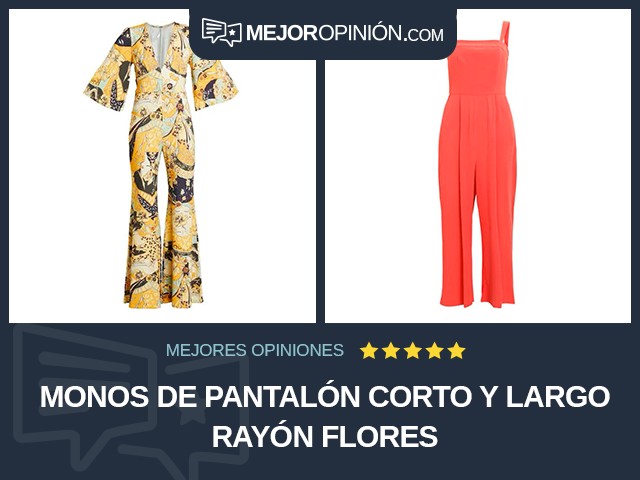 Monos de pantalón corto y largo Rayón Flores