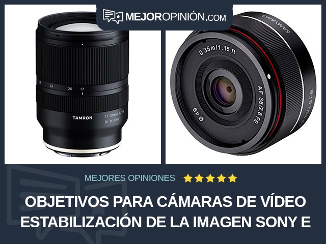 Objetivos para cámaras de vídeo Estabilización de la imagen Sony E