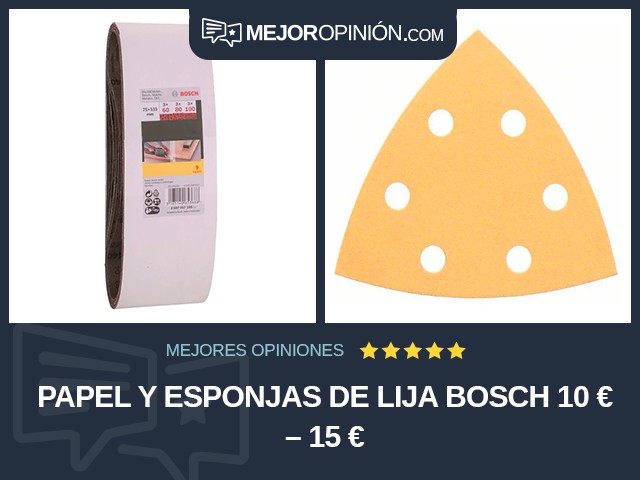 Papel y esponjas de lija Bosch 10 € – 15 €