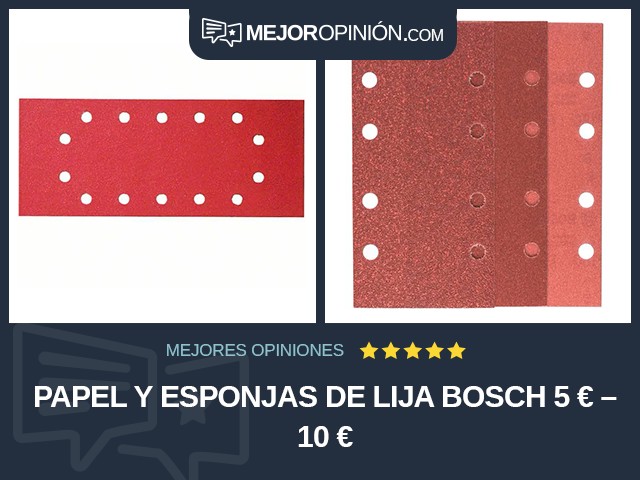 Papel y esponjas de lija Bosch 5 € – 10 €