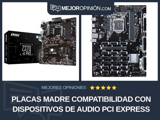 Placas madre Compatibilidad con dispositivos de audio PCI Express