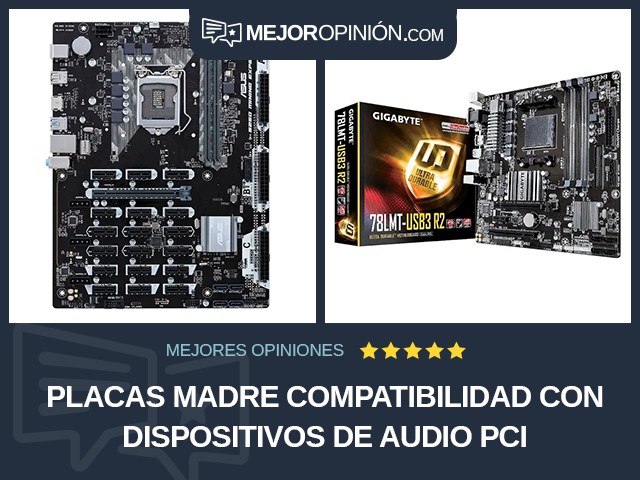 Placas madre Compatibilidad con dispositivos de audio PCI