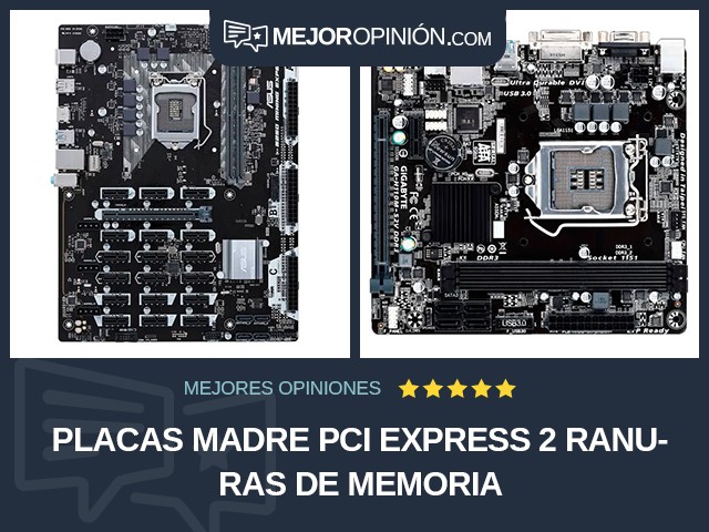 Placas madre PCI Express 2 ranuras de memoria