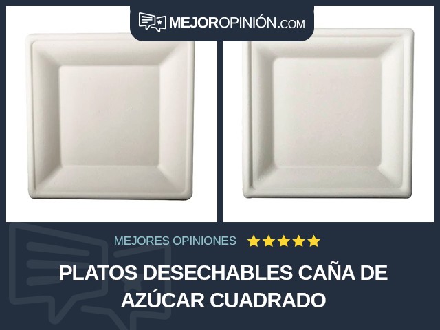 Platos desechables Caña de azúcar Cuadrado