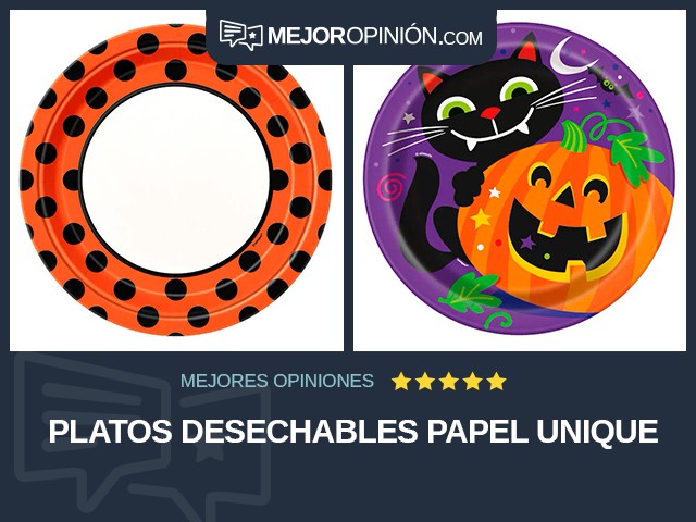 Platos desechables Papel Unique