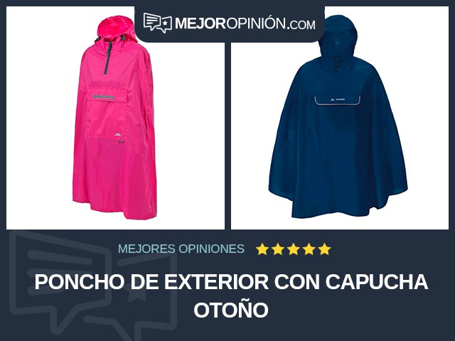 Poncho de exterior Con capucha Otoño