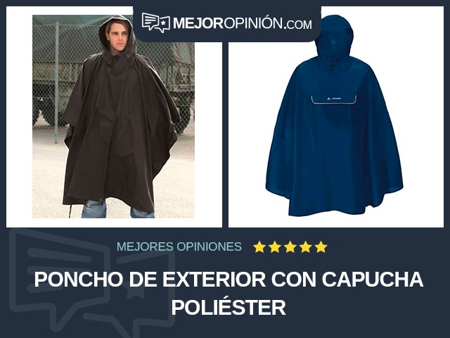 Poncho de exterior Con capucha Poliéster