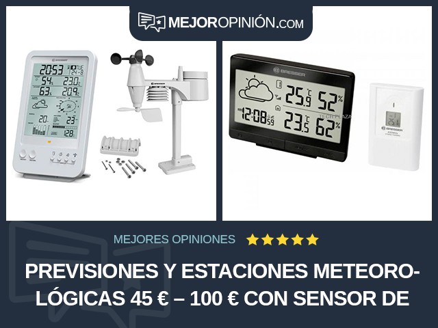 Previsiones y estaciones meteorológicas 45 € – 100 € Con sensor de humedad