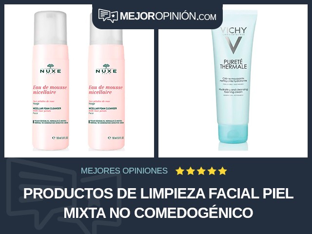 Productos de limpieza facial Piel mixta No comedogénico