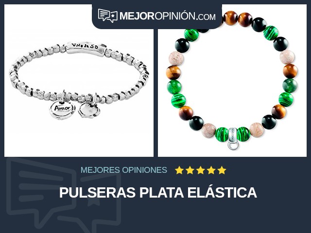 Pulseras Plata Elástica