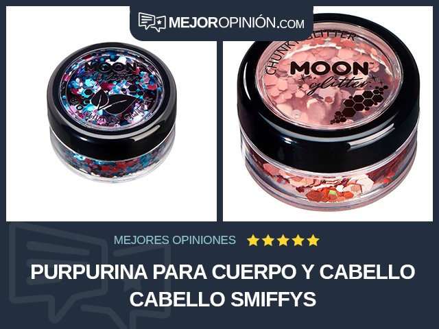 Purpurina para cuerpo y cabello Cabello Smiffys