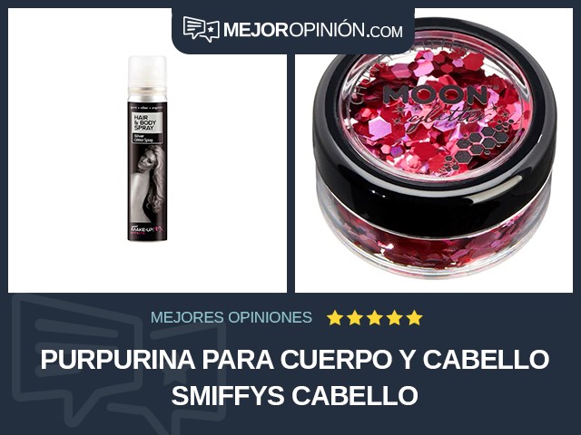 Purpurina para cuerpo y cabello Smiffys Cabello