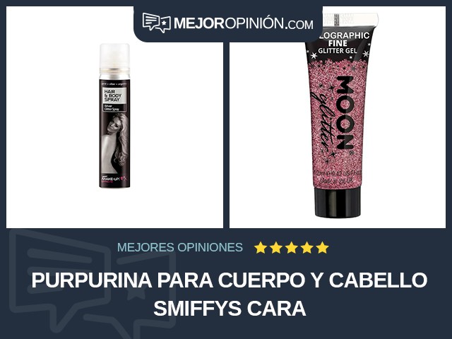 Purpurina para cuerpo y cabello Smiffys Cara