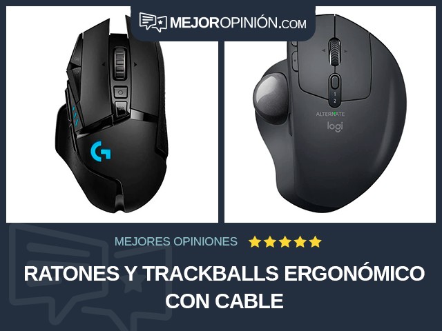 Ratones y trackballs Ergonómico Con cable