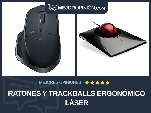 Ratones y trackballs Ergonómico Láser