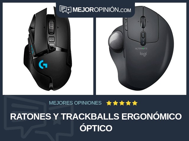 Ratones y trackballs Ergonómico Óptico