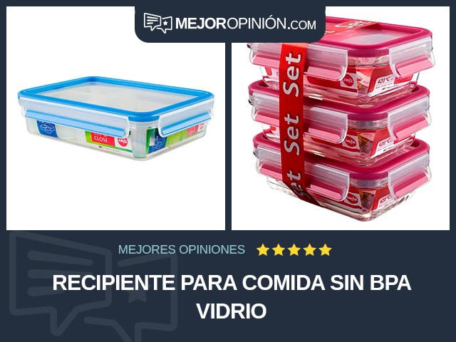 Recipiente para comida Sin BPA Vidrio