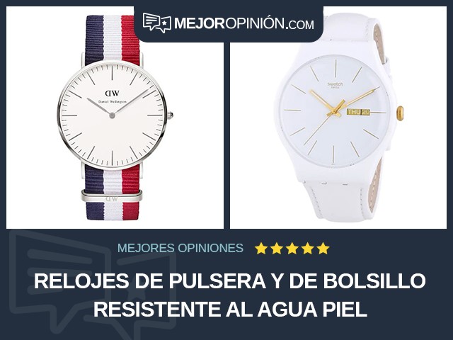 Relojes de pulsera y de bolsillo Resistente al agua Piel