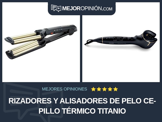 Rizadores y alisadores de pelo Cepillo térmico Titanio