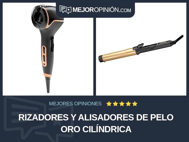 Rizadores y alisadores de pelo Oro Cilíndrica