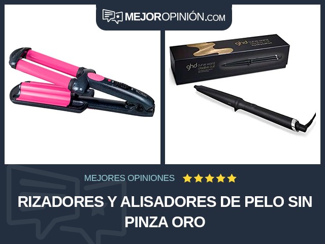 Rizadores y alisadores de pelo Sin pinza Oro