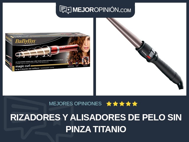 Rizadores y alisadores de pelo Sin pinza Titanio