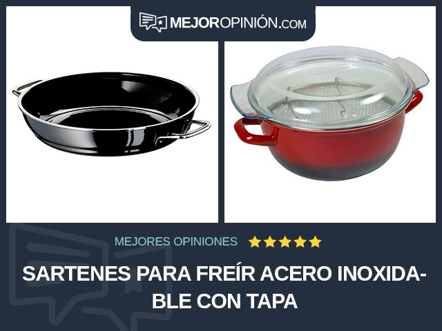 Sartenes para freír Acero inoxidable Con tapa