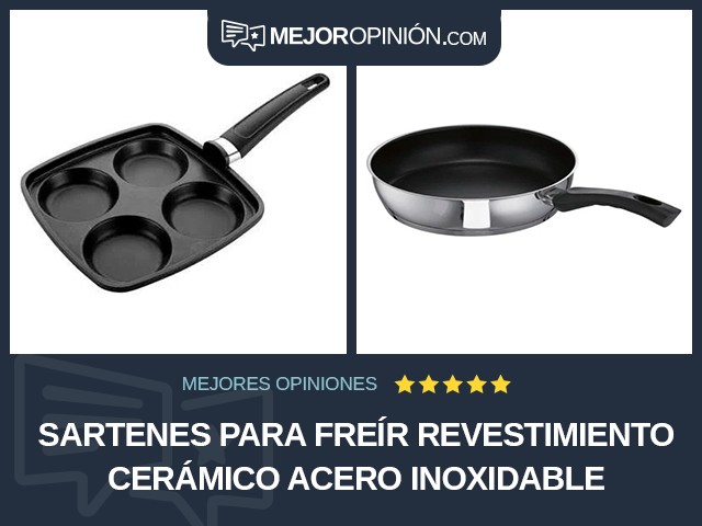 Sartenes para freír Revestimiento cerámico Acero inoxidable