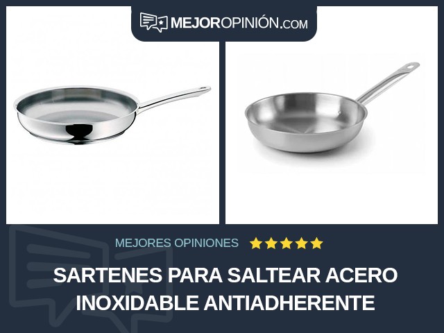 Sartenes para saltear Acero inoxidable Antiadherente