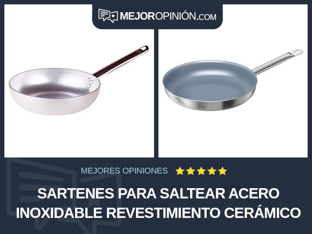 Sartenes para saltear Acero inoxidable Revestimiento cerámico