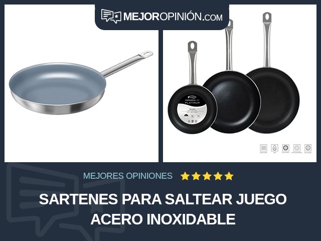 Sartenes para saltear Juego Acero inoxidable