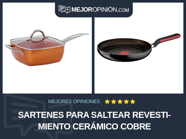 Sartenes para saltear Revestimiento cerámico Cobre