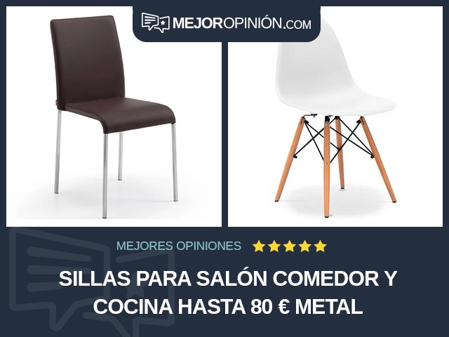 Sillas para salón comedor y cocina Hasta 80 € Metal