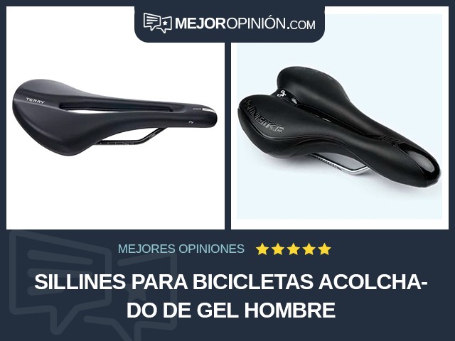 Sillines para bicicletas Acolchado de gel Hombre