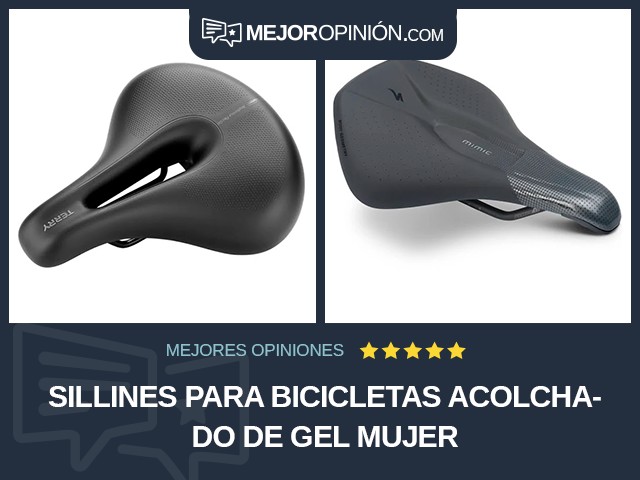 Sillines para bicicletas Acolchado de gel Mujer