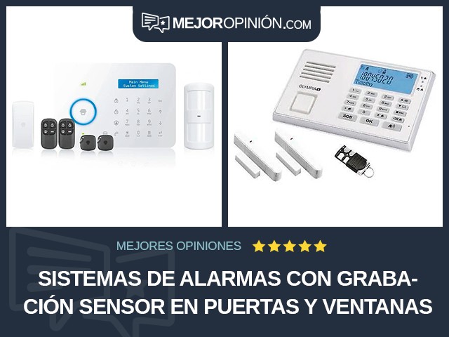 Sistemas de alarmas Con grabación Sensor en puertas y ventanas